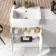 Sicily Fluted Coastal White Combination Vanity Basin with Marble Top & Houston Toilet 1200mm - Brushed Brass Accents