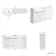 Sicily Fluted Coastal White Combination Vanity Basin 1500mm (Excludes Toilet) - Brushed Brass Accents