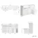 Sicily Fluted Coastal White Combination Vanity Basin with Marble Top & Tucson Toilet 1500mm - Brushed Brass Accents