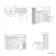 Sicily Fluted Coastal White Combination Vanity Basin and Aruba Toilet 1200mm - Chrome Handles