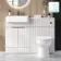 Sicily Fluted Coastal White Combination Vanity Basin and Miami Toilet 1200mm - Chrome Handles