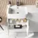 Sicily Fluted Coastal White Basin Vanity and Back To Wall Toilet Unit 1200mm (Excludes Toilet) - Chrome Handles - Left Handed