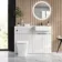 Sicily Fluted Coastal White Combination Vanity Basin and Houston Toilet 1200mm - Chrome Handles - Right Handed