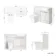 Sicily Fluted Coastal White Combination Vanity Basin and Houston Toilet 1200mm - Chrome Handles - Right Handed