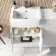 Sicily Fluted Coastal White Combination Vanity Basin with Marble Top & Tucson Toilet 1200mm - Chrome Handles