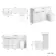Sicily Fluted Coastal White Combination Vanity Basin with Marble Top & Utah Comfort Height Toilet 1500mm - Chrome Handles