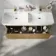 Sorrento Fluted Country Oak Wall Hung Double Basin Drawer Vanity 1200mm
