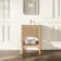 Maru Oak Wood Grain Vanity Unit & Matt White Stone Basin 600mm