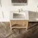 Maru Oak Wood Grain Vanity Unit & Matt White Stone Basin 800mm