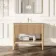 Maru Oak Wood Grain Vanity Unit & Matt White Stone Basin 1000mm
