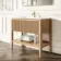 Maru Oak Wood Grain Vanity Unit & Matt White Stone Basin 1000mm