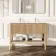 Maru Oak Wood Grain Vanity Unit & Matt White Double Stone Basin 1200mm