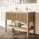 Maru Oak Wood Grain Vanity Unit & Matt White Double Stone Basin 1200mm