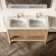 Maru Oak Wood Grain Vanity Unit & Matt White Double Stone Basin 1200mm