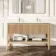 Maru Oak Wood Grain Vanity Unit & Matt White Double Stone Basin 1400mm