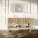 Maru Oak Wood Grain Vanity Unit & Matt White Double Stone Basin 1400mm