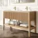 Maru Oak Wood Grain Vanity Unit & Matt White Double Stone Basin 1400mm