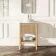 Maru Oak Wood Grain Vanity Cabinet 600mm with Matt White Stone Top - Basin Not Included