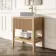 Maru Oak Wood Grain Vanity Cabinet 800mm with Matt White Stone Top - Basin Not Included