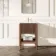 Maru Walnut Wood Grain Vanity Unit & Matt White Stone Basin 600mm