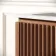 Maru Walnut Wood Grain Vanity Unit & Matt White Stone Basin 600mm