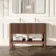 Maru Walnut Wood Grain Vanity Unit & Matt White Double Stone Basin 1200mm