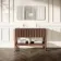 Maru Walnut Wood Grain Vanity Unit & Matt White Double Stone Basin 1200mm