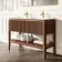 Maru Walnut Wood Grain Vanity Unit & Matt White Double Stone Basin 1200mm