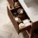 Maru Walnut Wood Grain Vanity Unit & Matt White Double Stone Basin 1200mm