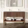 Maru Walnut Wood Grain Vanity Unit & Matt White Double Stone Basin 1400mm