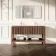 Maru Walnut Wood Grain Vanity Unit & Matt White Double Stone Basin 1400mm