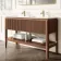 Maru Walnut Wood Grain Vanity Unit & Matt White Double Stone Basin 1400mm