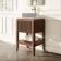 Maru Walnut Wood Grain Vanity Cabinet 600mm with Matt White Stone Top - Basin Not Included