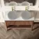 Maru Walnut Wood Grain Vanity Cabinet 1200mm with Matt White Stone Top - Basin Not Included