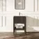 Maru Black Oak Wood Grain Vanity Unit & Matt White Stone Basin 600mm