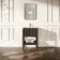 Maru Black Oak Wood Grain Vanity Unit & Matt White Stone Basin 600mm