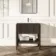 Maru Black Oak Wood Grain Vanity Unit & Matt White Stone Basin 800mm