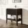 Maru Black Oak Wood Grain Vanity Unit & Matt White Stone Basin 800mm