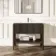 Maru Black Oak Wood Grain Vanity Unit & Matt White Stone Basin 1000mm