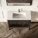 Maru Black Oak Wood Grain Vanity Unit & Matt White Stone Basin 1000mm