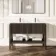 Maru Black Oak Wood Grain Vanity Unit & Matt White Double Stone Basin 1200mm