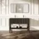 Maru Black Oak Wood Grain Vanity Unit & Matt White Double Stone Basin 1200mm
