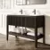 Maru Black Oak Wood Grain Vanity Unit & Matt White Double Stone Basin 1200mm