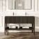 Maru Black Oak Wood Grain Vanity Unit & Matt White Double Stone Basin 1400mm