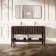 Maru Black Oak Wood Grain Vanity Unit & Matt White Double Stone Basin 1400mm