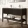 Maru Black Oak Wood Grain Vanity Unit & Matt White Double Stone Basin 1400mm
