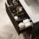 Maru Black Oak Wood Grain Vanity Unit & Matt White Double Stone Basin 1400mm