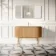 Positano Natural Oak Curved Vanity Unit & Matt White Stone Basin 1200mm
