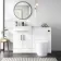 100% Waterproof - Harper Gloss White PVC Vanity with Semi Recessed Basin 600mm - Black Accents