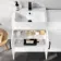 100% Waterproof - Harper Gloss White PVC Basin Vanity and Back To Wall Toilet Unit 1200mm (Excludes Toilet) - Black Accents